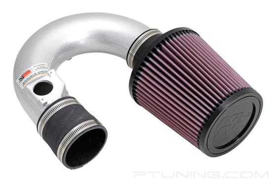 Picture of Typhoon Aluminum Silver Short Ram Air Intake System with Red Filter
