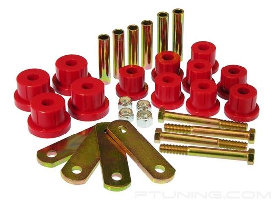 Picture of Rear Multi Leaf Spring Eye and Heavy Duty Shackle Bushing Kit - Red