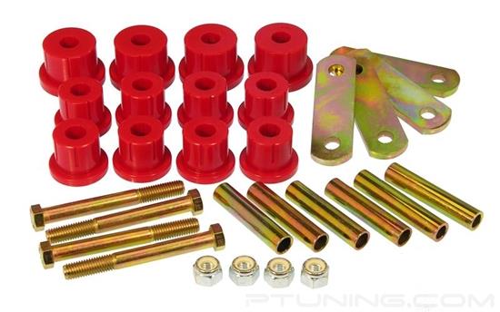 Picture of Rear Mono Leaf Spring Eye and Heavy Duty Shackle Bushing Kit - Red