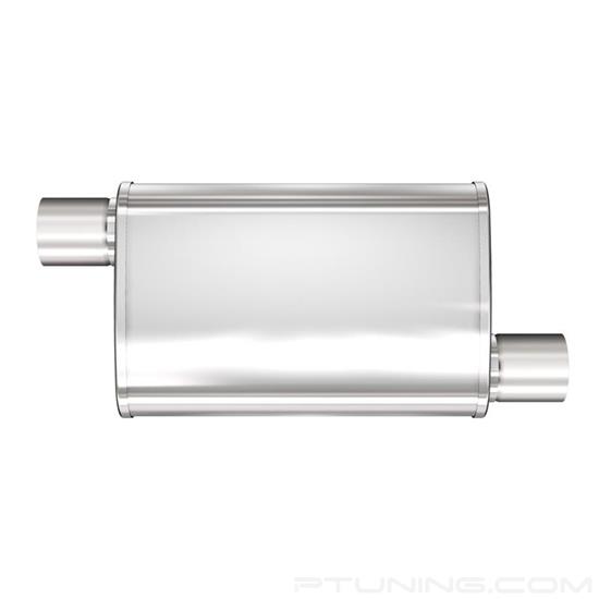 Picture of XL Series Stainless Steel Oval Satin Exhaust Muffler (2.25" Offset ID, 2.25" Offset OD, 18" Length)