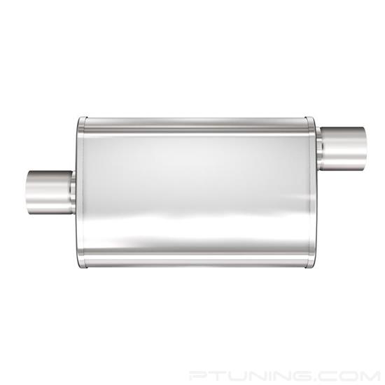 Picture of XL Series Stainless Steel Oval Satin Exhaust Muffler (2.5" Center ID, 2.5" Offset OD, 14" Length)
