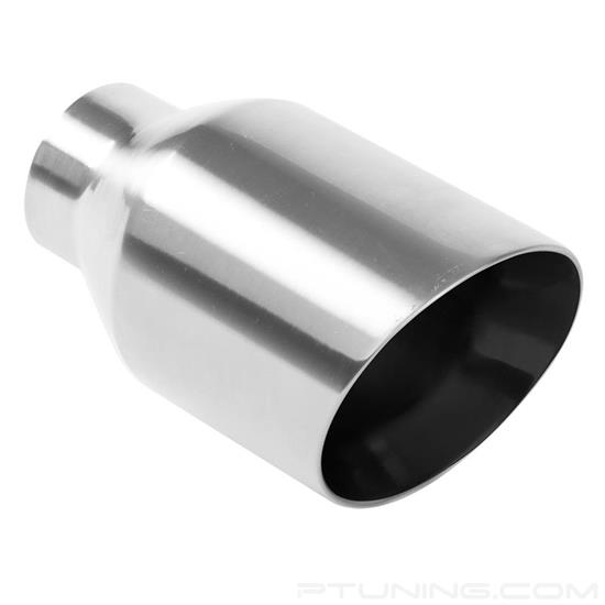 Picture of American Muscle Stainless Steel Round 20 Degree Angle Cut Weld-On Double-Wall Polished Exhaust Tip (2.25" Inlet, 4" Outlet, 7" Length)