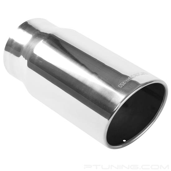 Picture of Diesel Stainless Steel Round Rolled Edge Angle Cut Weld-On Single-Wall Polished Exhaust Tip (5" Inlet, 6" Outlet, 13" Length)