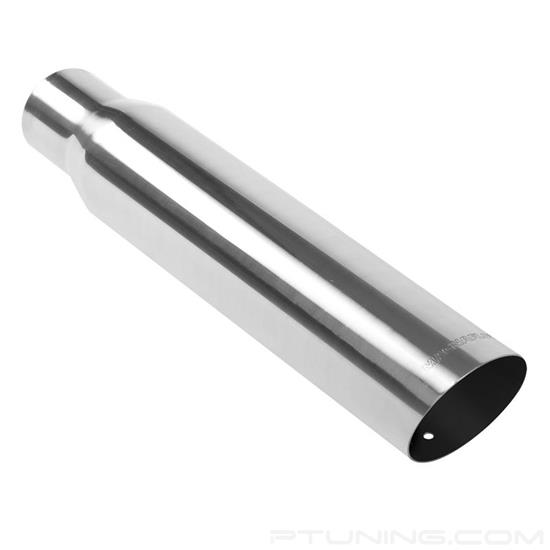 Picture of Truck-SUV Stainless Steel Round 15 Degree Non-Rolled Edge Angle Cut Weld-On Single-Wall Polished Exhaust Tip (2.5" Inlet, 3" Outlet, 18" Length)