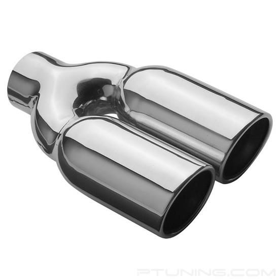 Picture of Stainless Steel Round Rolled Edge Straight Cut Weld-On Dual Polished Exhaust Tip (2.25" Inlet, 3" Outlet, 10" Length)