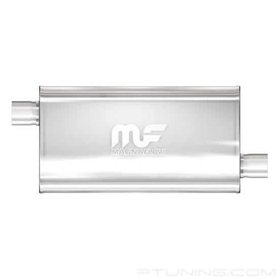 Picture of Stainless Steel Oval Bi-Direction Satin Exhaust Muffler (2.5" Offset ID, 2.5" Offset OD, 22" Length)
