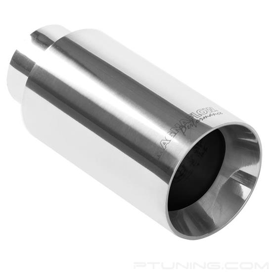 Picture of Stainless Steel Round Straight Cut Weld-On Double-Wall Polished Exhaust Tip (2.25" Inlet, 3" Outlet, 7.5" Length)