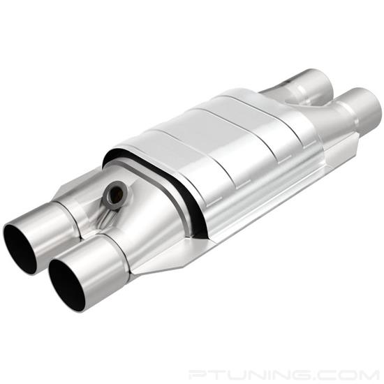 Picture of Standard Heatshield Covered Universal Fit Oval Body Catalytic Converter (2" ID, 2" OD, 13.375" Length)
