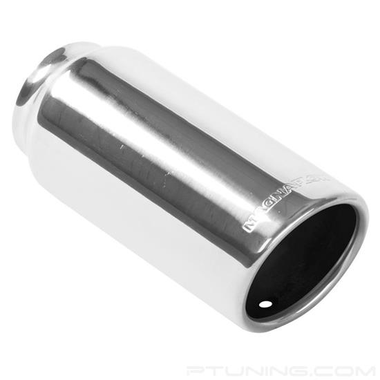 Picture of Sport Compact Stainless Steel Round Rolled Edge Angle Cut Weld-On Single-Wall Polished Exhaust Tip (2.25" Inlet, 3" Outlet, 7" Length)