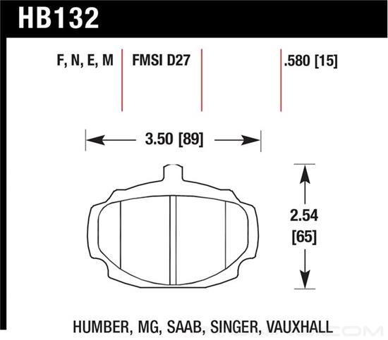 Picture of Motorsports Performance HP Plus Compound Front Brake Pads