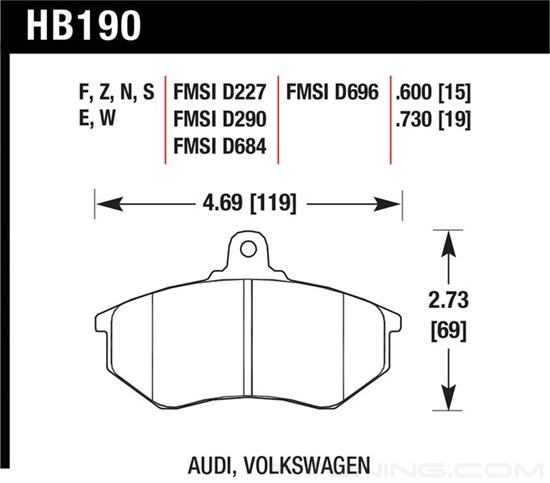 Picture of Motorsports Performance HP Plus Compound Front Brake Pads