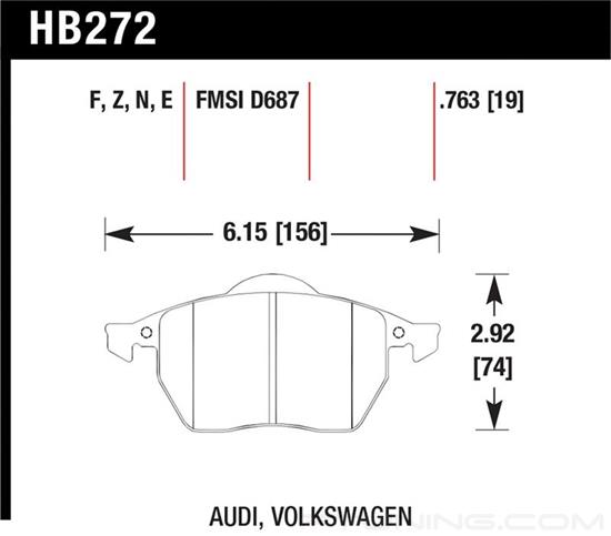 Picture of Motorsports Performance HP Plus Compound Front Brake Pads