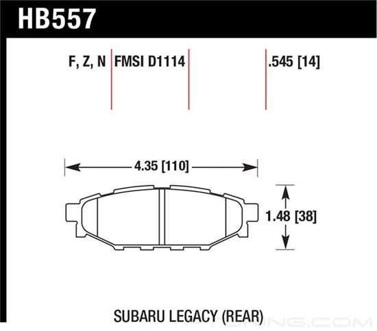 Picture of Motorsports Performance HP Plus Compound Rear Brake Pads