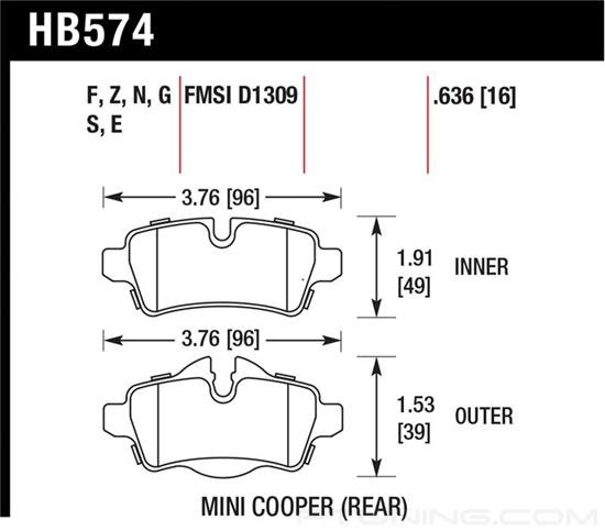 Picture of High Performance Street Rear Brake Pads