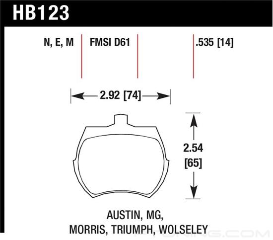 Picture of Motorsports Performance Black Compound Front Brake Pads