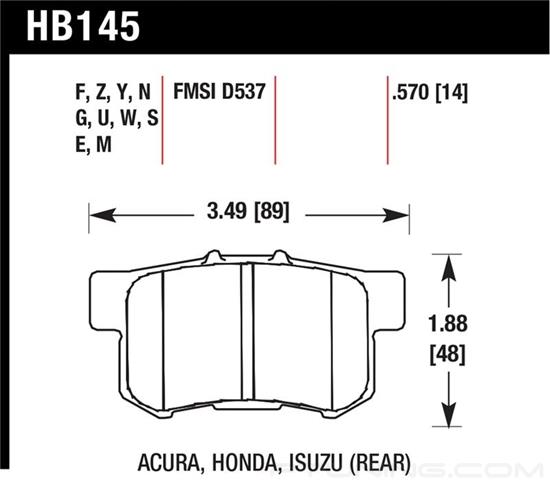 Picture of Motorsports Performance DTC-30 Compound Rear Brake Pads