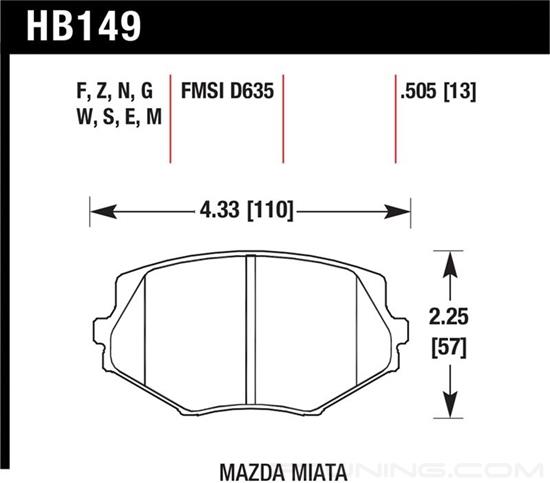 Picture of Motorsports Performance DTC-30 Compound Front Brake Pads