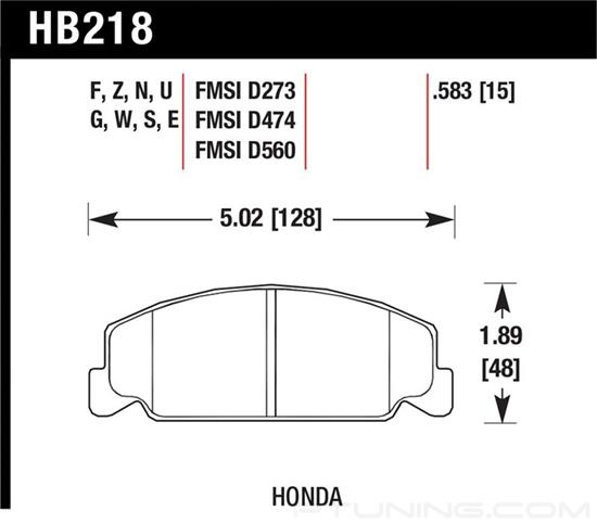 Picture of Motorsports Performance DTC-60 Compound Front Brake Pads