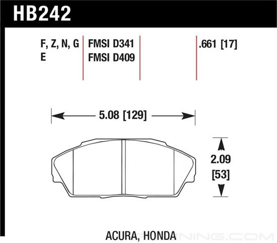 Picture of Motorsports Performance DTC-60 Compound Front Brake Pads