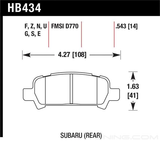 Picture of Motorsports Performance DTC-60 Compound Rear Brake Pads