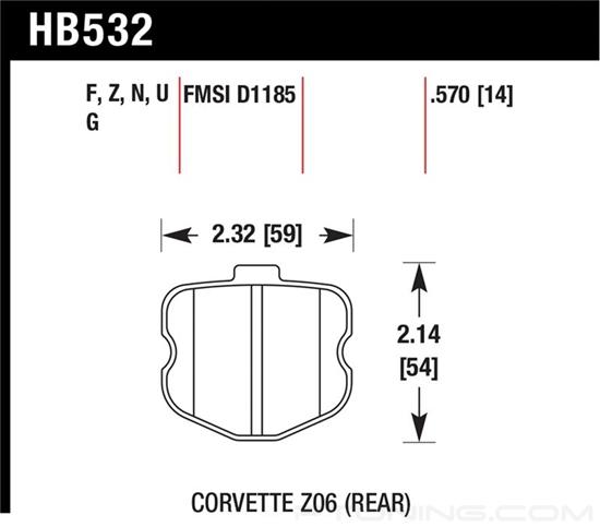 Picture of Motorsports Performance DTC-70 Compound Rear Brake Pads