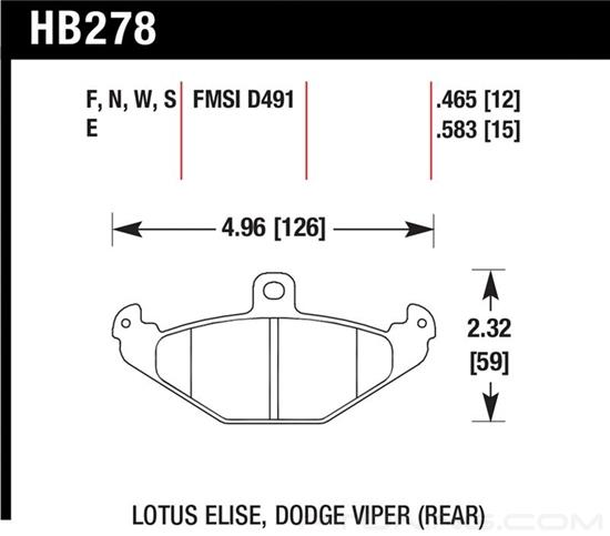 Picture of Motorsports Performance HT-10 Compound Rear Brake Pads