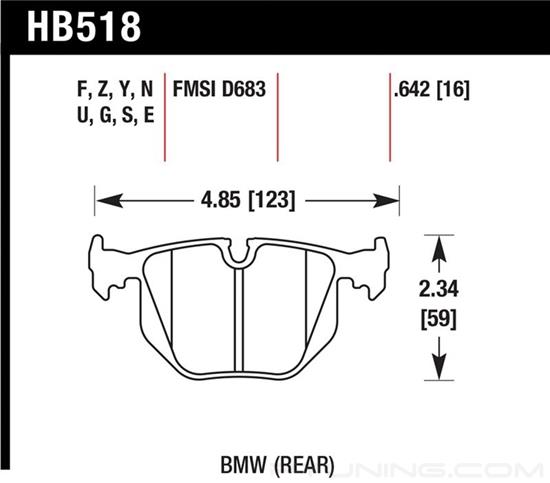 Picture of Motorsports Performance HT-10 Compound Rear Brake Pads