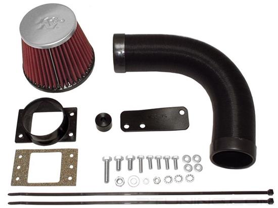 Picture of 57i Series Generation I Flex Hose Black Cold Air Intake System with Red Filter and Intake Pipe