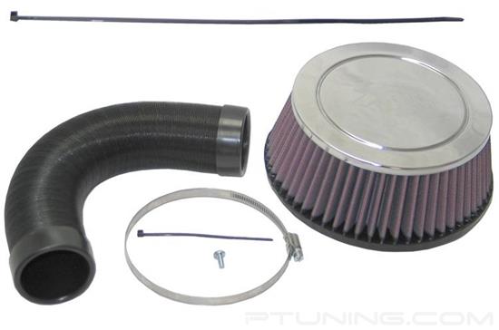 Picture of 57i Series Generation I Flex Hose Black Cold Air Intake System with Red Filter and Intake Pipe