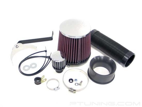 Picture of 57i Series Generation I Flex Hose Black Cold Air Intake System with Red Filter and Intake Pipe