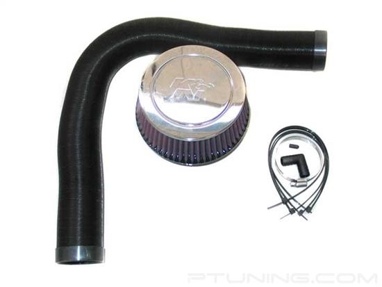 Picture of 57i Series Generation I Flex Hose Black Cold Air Intake System with Red Filter and Intake Pipe