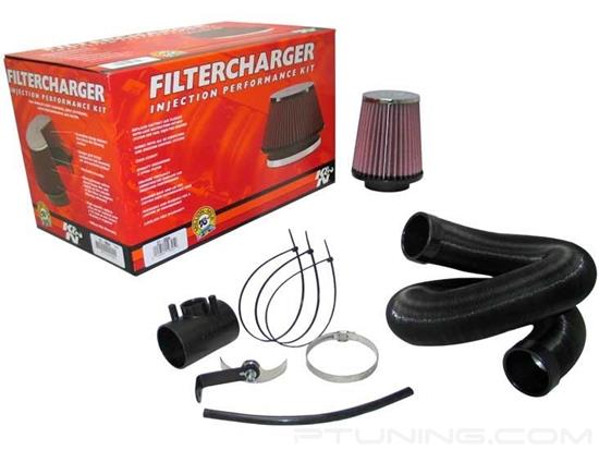 Picture of 57i Series Generation I Flex Hose Black Cold Air Intake System with Red Filter and Intake Pipe
