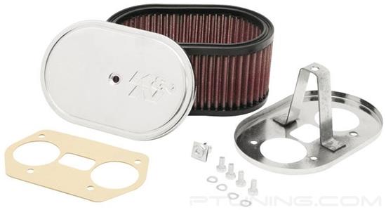 Picture of Custom Racing Oval Red Air Cleaner Assembly for Weber Carburetor (1.88" ID)