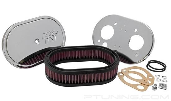 Picture of Custom Racing Oval Red Air Cleaner Assembly for Weber Carburetor (1.625" ID)