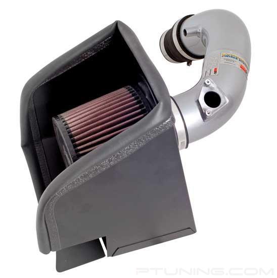 Picture of Typhoon Aluminum Silver Cold Air Intake System with Red Filter