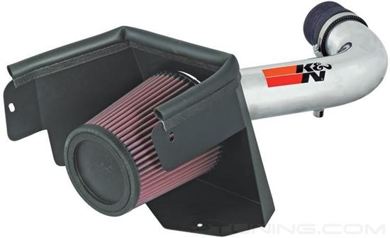 Picture of 77 Series High-Flow Performance Aluminum Polished Cold Air Intake System with Red Filter