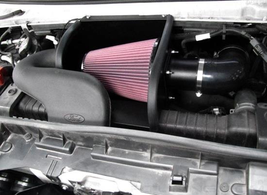Picture of 77 Series High-Flow Performance Aluminum Textured Black Cold Air Intake System with Red Filter