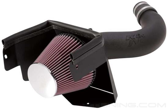 Picture of FIPK Generation II Black Composite Cold Air Intake System with Red Filter and Heat Shield