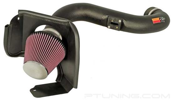 Picture of FIPK Generation II Black Composite Cold Air Intake System with Red Filter and Heat Shield