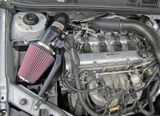 Picture of Typhoon Aluminum Textured Black Cold Air Intake System with Red Filter