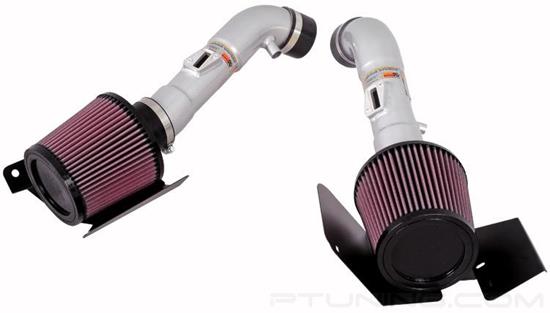 Picture of Typhoon Aluminum Silver Cold Air Intake System with Red Filter