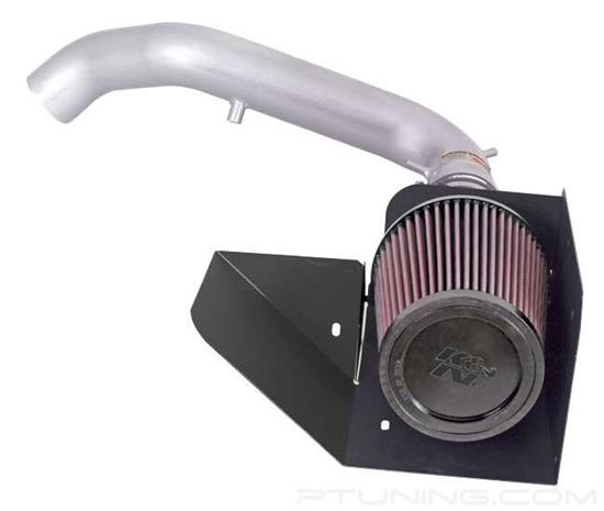 Picture of Typhoon Aluminum Silver Cold Air Intake System with Red Filter