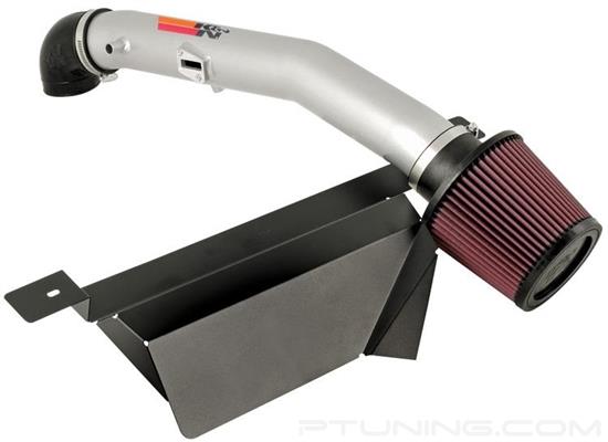 Picture of Typhoon Aluminum Silver Cold Air Intake System with Red Filter