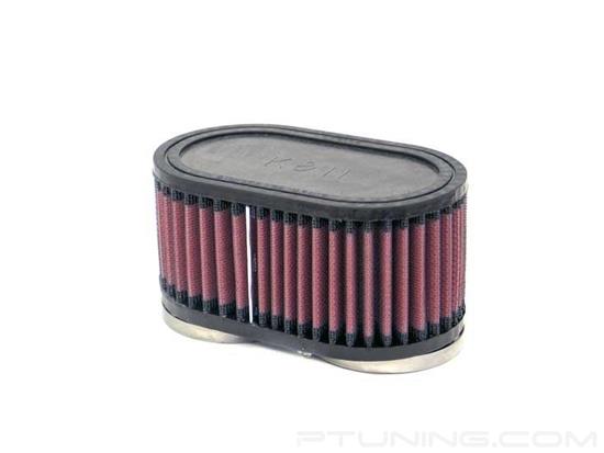 Picture of Dual Flange Oval Straight Red Air Filter (2.375" F x 6.25" BOL x 3.75" BOW x 6.25" TOL x 3.75" TOW x 3" H)