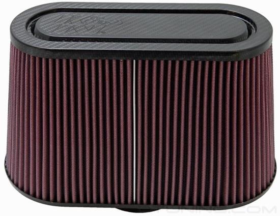 Picture of Oval Tapered Red Air Filter (3.875" F x 12" BOL x 6" BOW x 9.938" TOL x 3.938" TOW x 7" H)