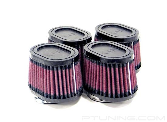 Picture of Oval Tapered Red Air Filter (2.125" F x 4" BOL x 3" BOW x 3.5" TOL x 2.5" TOW x 2.75" H)