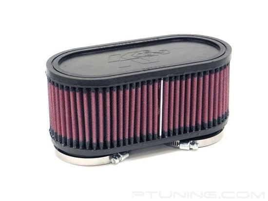 Picture of Powersport Oval Straight Red Air Filter (2.375" F x 7.375" BOL x 3.625" BOW x 7.375" TOL x 3.625" TOW x 3" H)