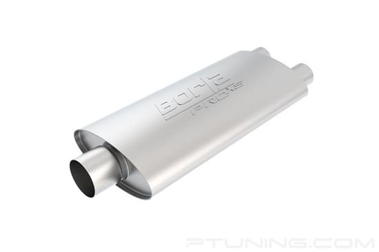 Picture of Pro XS Stainless Steel Oval Unnotched Exhaust Muffler (3" Center ID, 2.25" Dual OD, 19" Length)