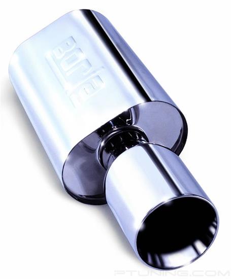 Picture of Boomer Series Stainless Steel Oval Wailtail Race Exhaust Muffler (2.25" Center ID, 5" Center OD, 14" Length)