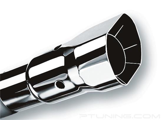 Picture of Stainless Steel Square Intercooled Angle Cut Clamp-On Polished Exhaust Tip (2.25" Inlet, 6" Length)